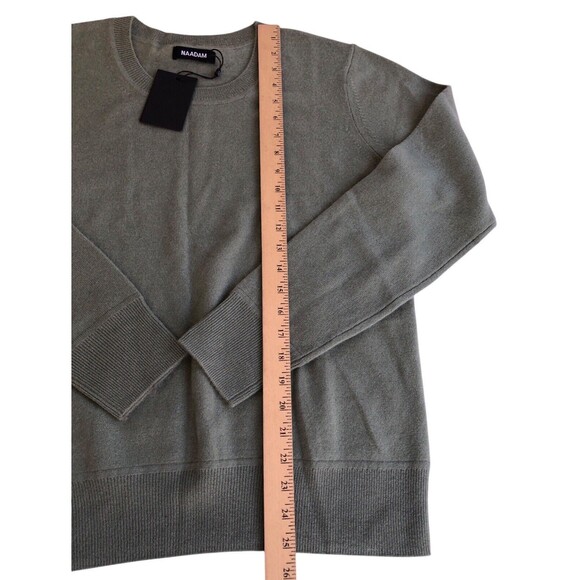 NWT Naadam Sweater Womens XL  Cashmere Sweater Luxury Wedge wood Green - Picture 7 of 11